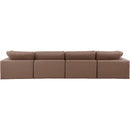  Manufacturer Color_Brown -- Comfy 158" Brown Vegan Leather Upholstered 4 pc Modular Sofa IMAGE 3