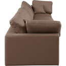  Manufacturer Color_Brown -- Comfy 158" Brown Vegan Leather Upholstered 4 pc Modular Sofa IMAGE 5