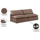  Manufacturer Color_Brown -- Comfy 78" Brown Vegan Leather Upholstered 2 pc Armless Modular Loveseat IMAGE 10