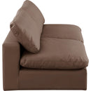  Manufacturer Color_Brown -- Comfy 78" Brown Vegan Leather Upholstered 2 pc Armless Modular Loveseat IMAGE 5