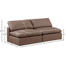  Manufacturer Color_Brown -- Comfy 78" Brown Vegan Leather Upholstered 2 pc Armless Modular Loveseat IMAGE 9
