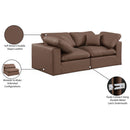  Manufacturer Color_Brown -- Comfy 80" Brown Vegan Leather Upholstered 2 pc Modular Loveseat IMAGE 10