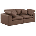  Manufacturer Color_Brown -- Comfy 80" Brown Vegan Leather Upholstered 2 pc Modular Loveseat IMAGE 1