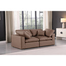  Manufacturer Color_Brown -- Comfy 80" Brown Vegan Leather Upholstered 2 pc Modular Loveseat IMAGE 2