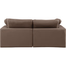  Manufacturer Color_Brown -- Comfy 80" Brown Vegan Leather Upholstered 2 pc Modular Loveseat IMAGE 3