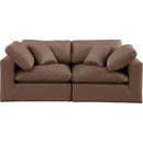  Manufacturer Color_Brown -- Comfy 80" Brown Vegan Leather Upholstered 2 pc Modular Loveseat IMAGE 4