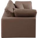  Manufacturer Color_Brown -- Comfy 80" Brown Vegan Leather Upholstered 2 pc Modular Loveseat IMAGE 5
