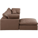  Manufacturer Color_Brown -- Comfy 119" Brown Vegan Leather Upholstered 4 pc Modular Sectional IMAGE 10