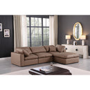  Manufacturer Color_Brown -- Comfy 119" Brown Vegan Leather Upholstered 4 pc Modular Sectional IMAGE 3