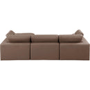  Manufacturer Color_Brown -- Comfy 119" Brown Vegan Leather Upholstered 4 pc Modular Sectional IMAGE 5