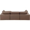 Meridian Comfy Brown Vegan Leather Modular Sectional IMAGE 5