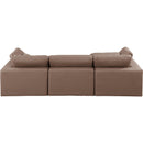  Manufacturer Color_Brown -- Comfy 119" Brown Vegan Leather Upholstered 4 pc Modular Sectional IMAGE 6