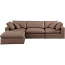  Manufacturer Color_Brown -- Comfy 119" Brown Vegan Leather Upholstered 4 pc Modular Sectional IMAGE 7