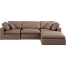  Manufacturer Color_Brown -- Comfy 119" Brown Vegan Leather Upholstered 4 pc Modular Sectional IMAGE 8