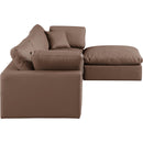  Manufacturer Color_Brown -- Comfy 119" Brown Vegan Leather Upholstered 4 pc Modular Sectional IMAGE 9