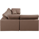  Manufacturer Color_Brown -- Comfy 119" Brown Vegan Leather Upholstered 4 pc Modular Sectional IMAGE 10