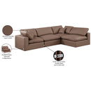  Manufacturer Color_Brown -- Comfy 119" Brown Vegan Leather Upholstered 4 pc Modular Sectional IMAGE 16