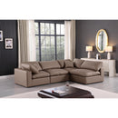  Manufacturer Color_Brown -- Comfy 119" Brown Vegan Leather Upholstered 4 pc Modular Sectional IMAGE 3