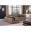  Manufacturer Color_Brown -- Comfy 119" Brown Vegan Leather Upholstered 4 pc Modular Sectional IMAGE 4