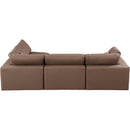  Manufacturer Color_Brown -- Comfy 119" Brown Vegan Leather Upholstered 4 pc Modular Sectional IMAGE 5