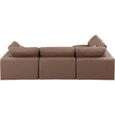  Manufacturer Color_Brown -- Comfy 119" Brown Vegan Leather Upholstered 4 pc Modular Sectional IMAGE 6