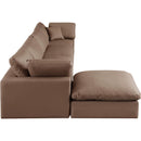  Manufacturer Color_Brown -- Comfy 158" Brown Vegan Leather Upholstered 5 pc Modular Sectional IMAGE 10