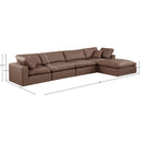  Manufacturer Color_Brown -- Comfy 158" Brown Vegan Leather Upholstered 5 pc Modular Sectional IMAGE 15