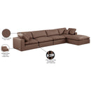  Manufacturer Color_Brown -- Comfy 158" Brown Vegan Leather Upholstered 5 pc Modular Sectional IMAGE 16