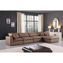  Manufacturer Color_Brown -- Comfy 158" Brown Vegan Leather Upholstered 5 pc Modular Sectional IMAGE 3