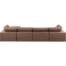  Manufacturer Color_Brown -- Comfy 158" Brown Vegan Leather Upholstered 5 pc Modular Sectional IMAGE 5