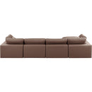  Manufacturer Color_Brown -- Comfy 158" Brown Vegan Leather Upholstered 5 pc Modular Sectional IMAGE 6