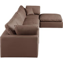  Manufacturer Color_Brown -- Comfy 158" Brown Vegan Leather Upholstered 5 pc Modular Sectional IMAGE 9