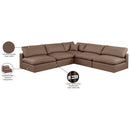  Manufacturer Color_Brown -- Comfy 118" Brown Vegan Leather Upholstered 5 pc Modular Sectional IMAGE 11