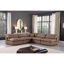  Manufacturer Color_Brown -- Comfy 118" Brown Vegan Leather Upholstered 5 pc Modular Sectional IMAGE 2