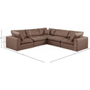  Manufacturer Color_Brown -- Comfy 119" Brown Vegan Leather Upholstered 5 pc Modular Sectional IMAGE 10