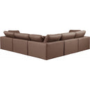  Manufacturer Color_Brown -- Comfy 119" Brown Vegan Leather Upholstered 5 pc Modular Sectional IMAGE 3