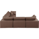 Meridian Comfy Brown Vegan Leather Modular Sectional IMAGE 5