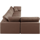  Manufacturer Color_Brown -- Comfy 158" Brown Vegan Leather Upholstered 5 pc Modular Sectional IMAGE 10