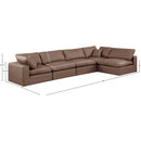  Manufacturer Color_Brown -- Comfy 158" Brown Vegan Leather Upholstered 5 pc Modular Sectional IMAGE 15