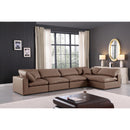  Manufacturer Color_Brown -- Comfy 158" Brown Vegan Leather Upholstered 5 pc Modular Sectional IMAGE 3