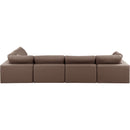  Manufacturer Color_Brown -- Comfy 158" Brown Vegan Leather Upholstered 5 pc Modular Sectional IMAGE 5