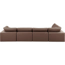  Manufacturer Color_Brown -- Comfy 158" Brown Vegan Leather Upholstered 5 pc Modular Sectional IMAGE 6