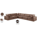  Manufacturer Color_Brown -- Comfy 158" Brown Vegan Leather Upholstered 6 pc Modular Sectional IMAGE 11