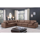  Manufacturer Color_Brown -- Comfy 158" Brown Vegan Leather Upholstered 6 pc Modular Sectional IMAGE 2