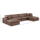  Manufacturer Color_Brown -- Comfy 158" Brown Vegan Leather Upholstered 6 pc Modular Sectional IMAGE 10