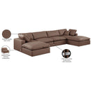 Meridian Comfy Brown Vegan Leather Modular Sectional IMAGE 11