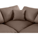  Manufacturer Color_Brown -- Comfy 158" Brown Vegan Leather Upholstered 6 pc Modular Sectional IMAGE 7