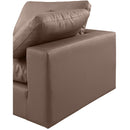  Manufacturer Color_Brown -- Comfy 158" Brown Vegan Leather Upholstered 6 pc Modular Sectional IMAGE 8