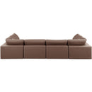  Manufacturer Color_Brown -- Comfy 158" Brown Vegan Leather Upholstered 6 pc Modular Sectional IMAGE 3