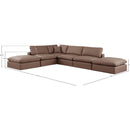  Manufacturer Color_Brown -- Comfy 157" Brown Vegan Leather Upholstered 6 pc Modular Sectional IMAGE 10